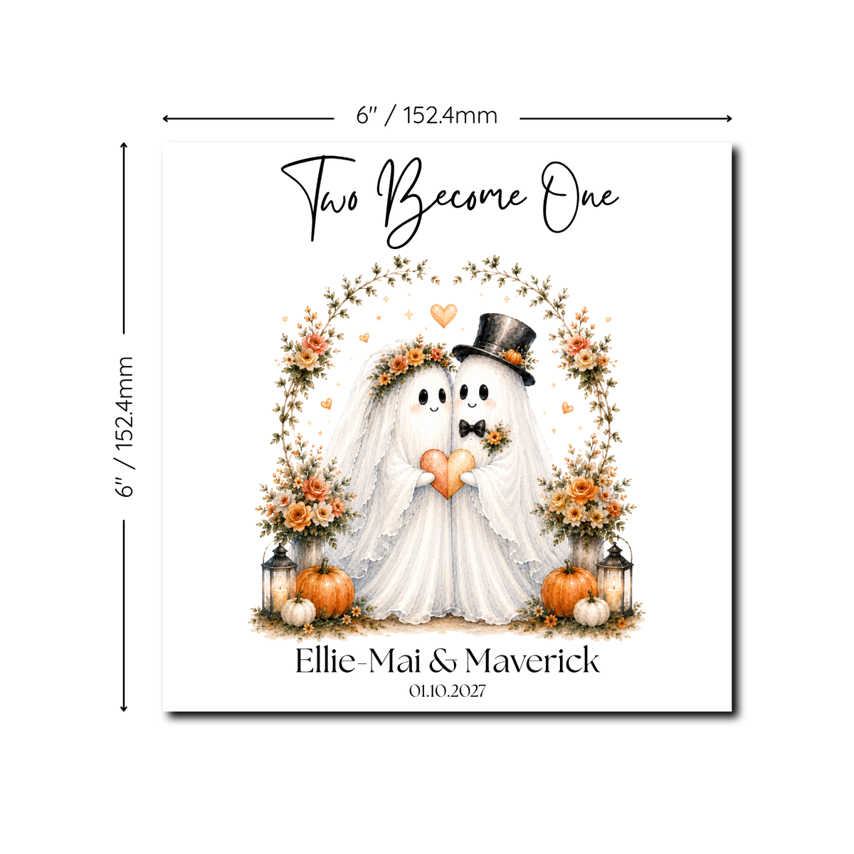 Two Become One Ghost Wedding Card (MF)