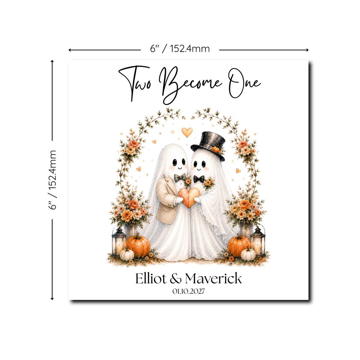 Two Become One Ghost Wedding Card (MM)