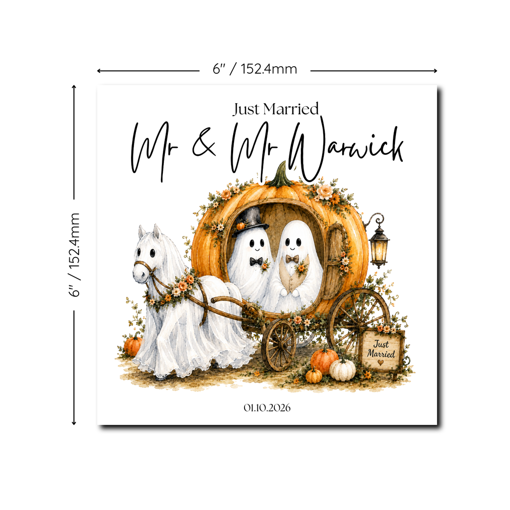 Just Married Ghost Wedding Card (MM)