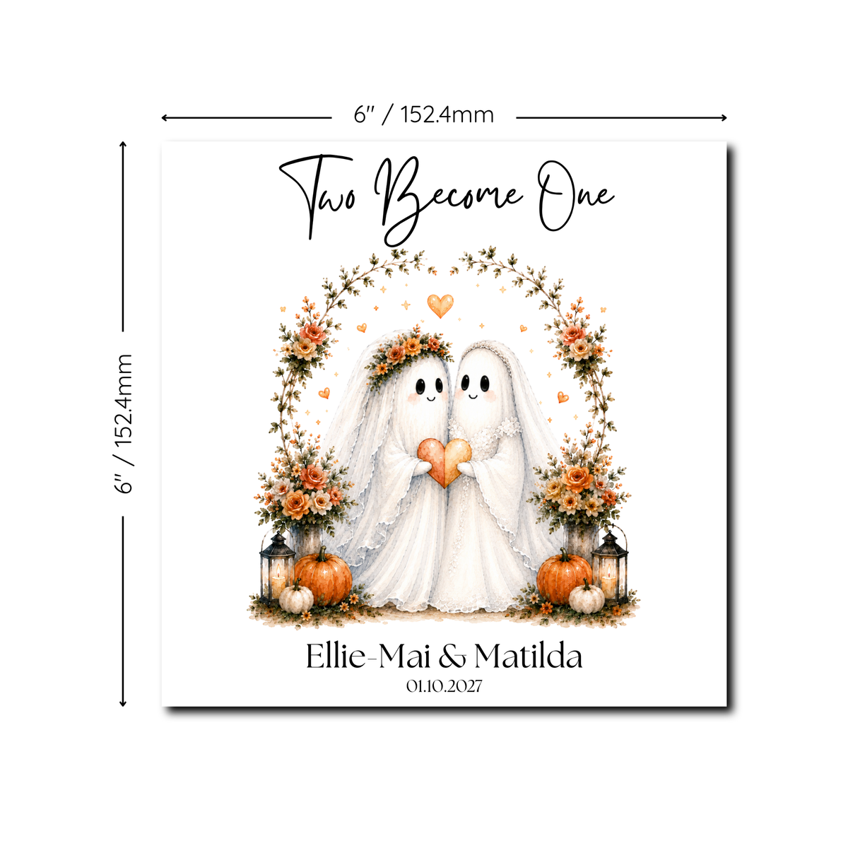 Two Become One Ghost Wedding Card (FF)