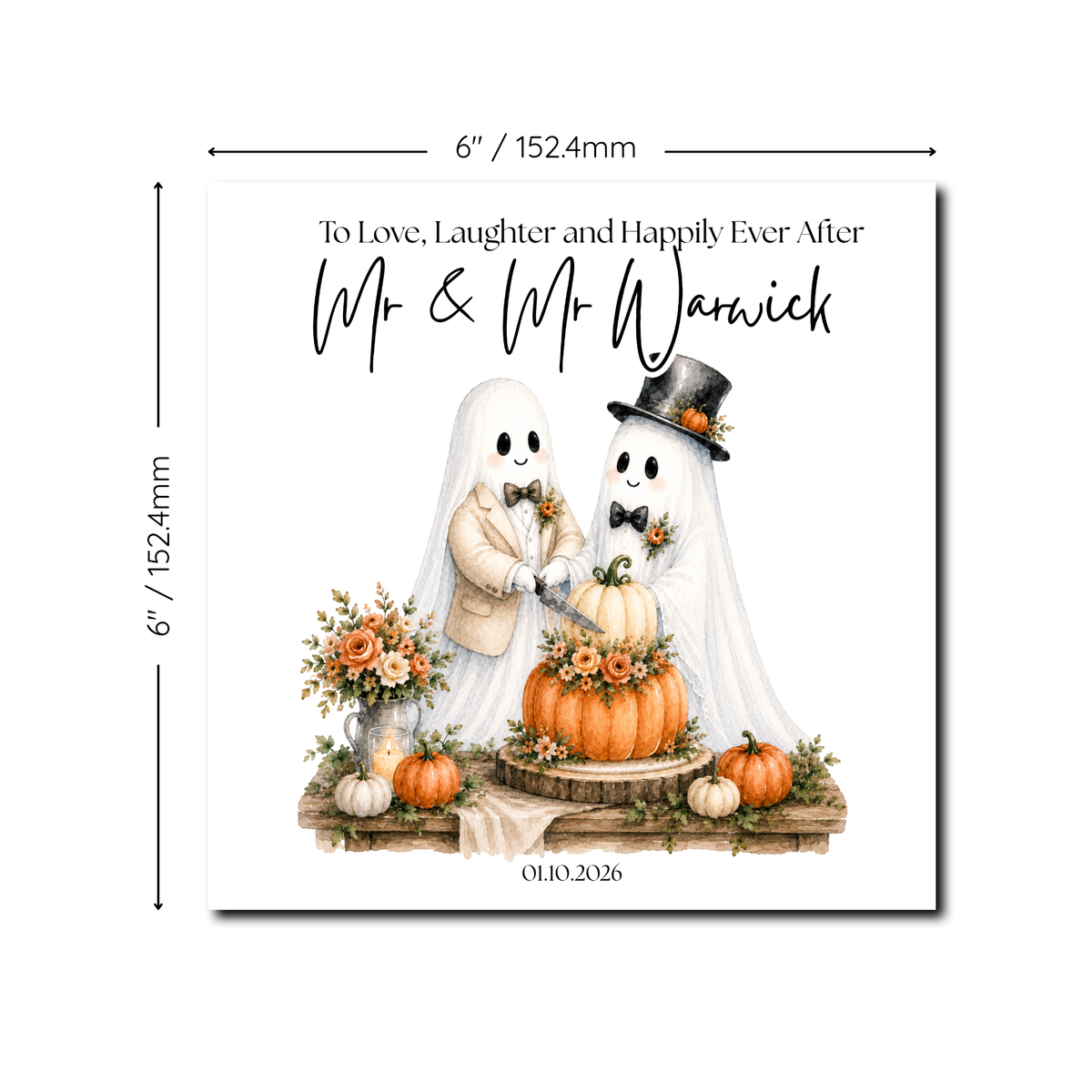 Love, Laughter & Happily Ever After Ghost Wedding Card (MM)