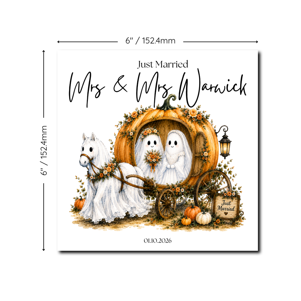 Just Married Ghost Wedding Card (FF)