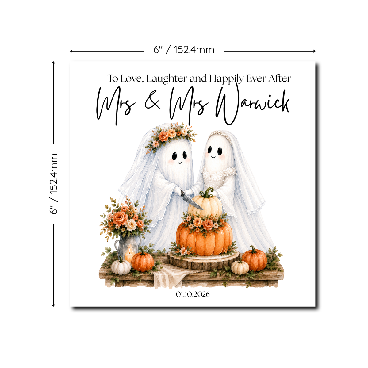 Love, Laughter & Happily Ever After Ghost Wedding Card (FF)