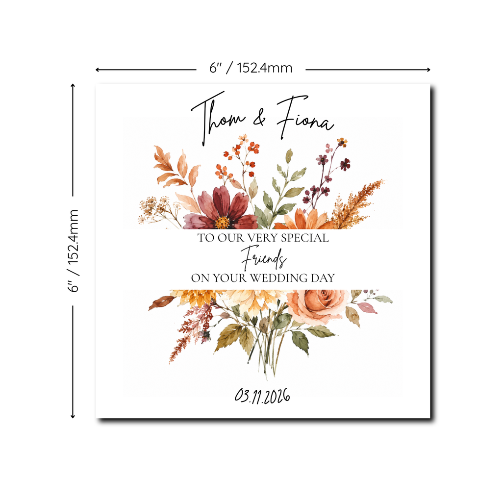 Personalised Autumn Wedding Card – Special Couple