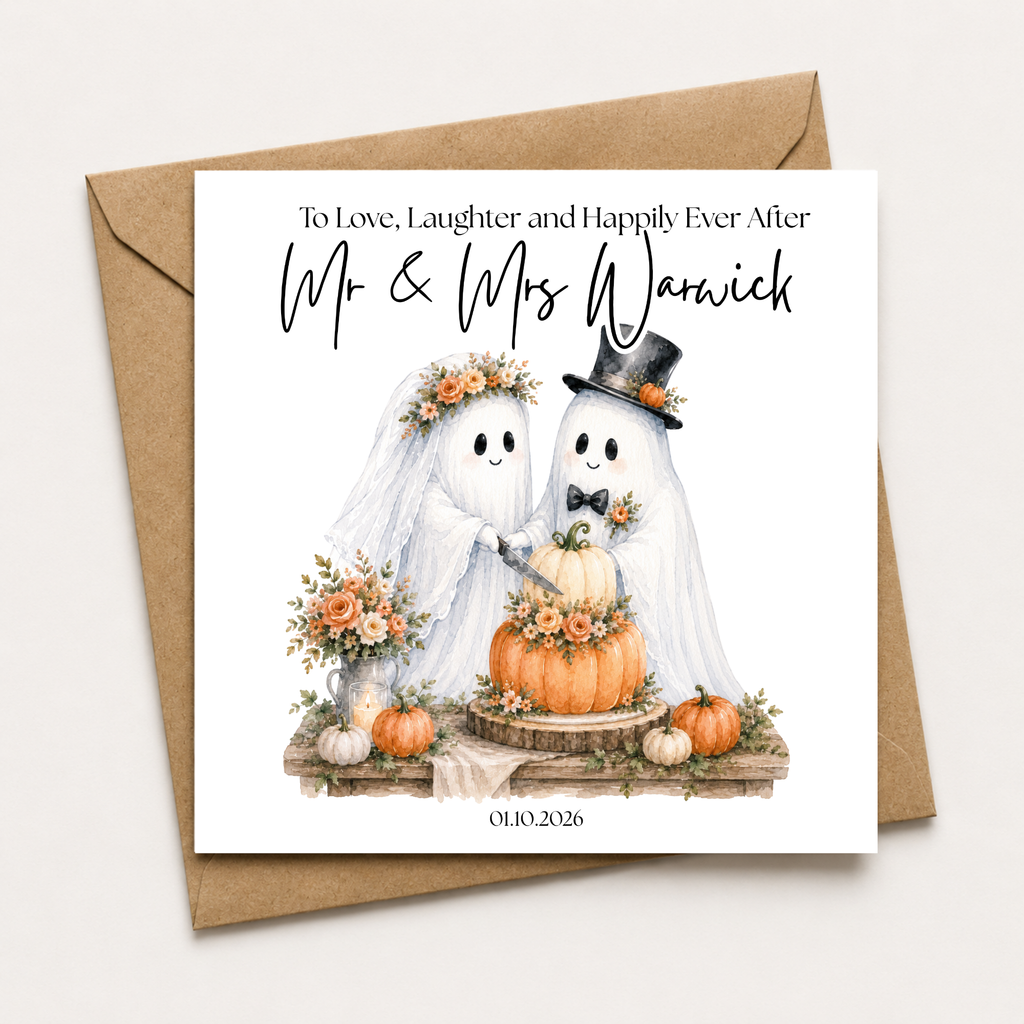 Love, Laughter & Happily Ever After Ghost Wedding Card (MF)