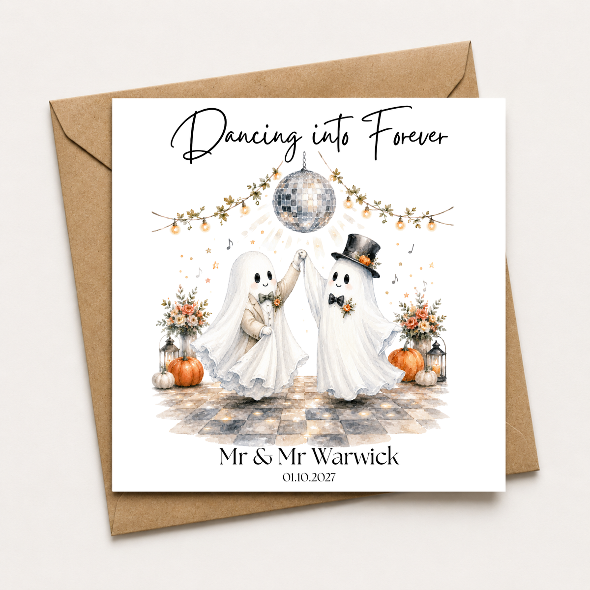 Dancing Into Forever Ghost Wedding Card (MM)
