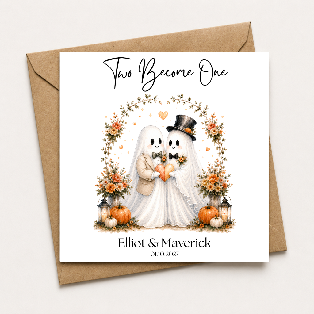 Two Become One Ghost Wedding Card (MM)