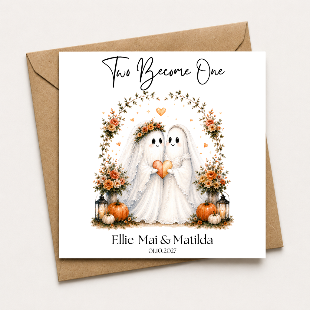 Two Become One Ghost Wedding Card (FF)