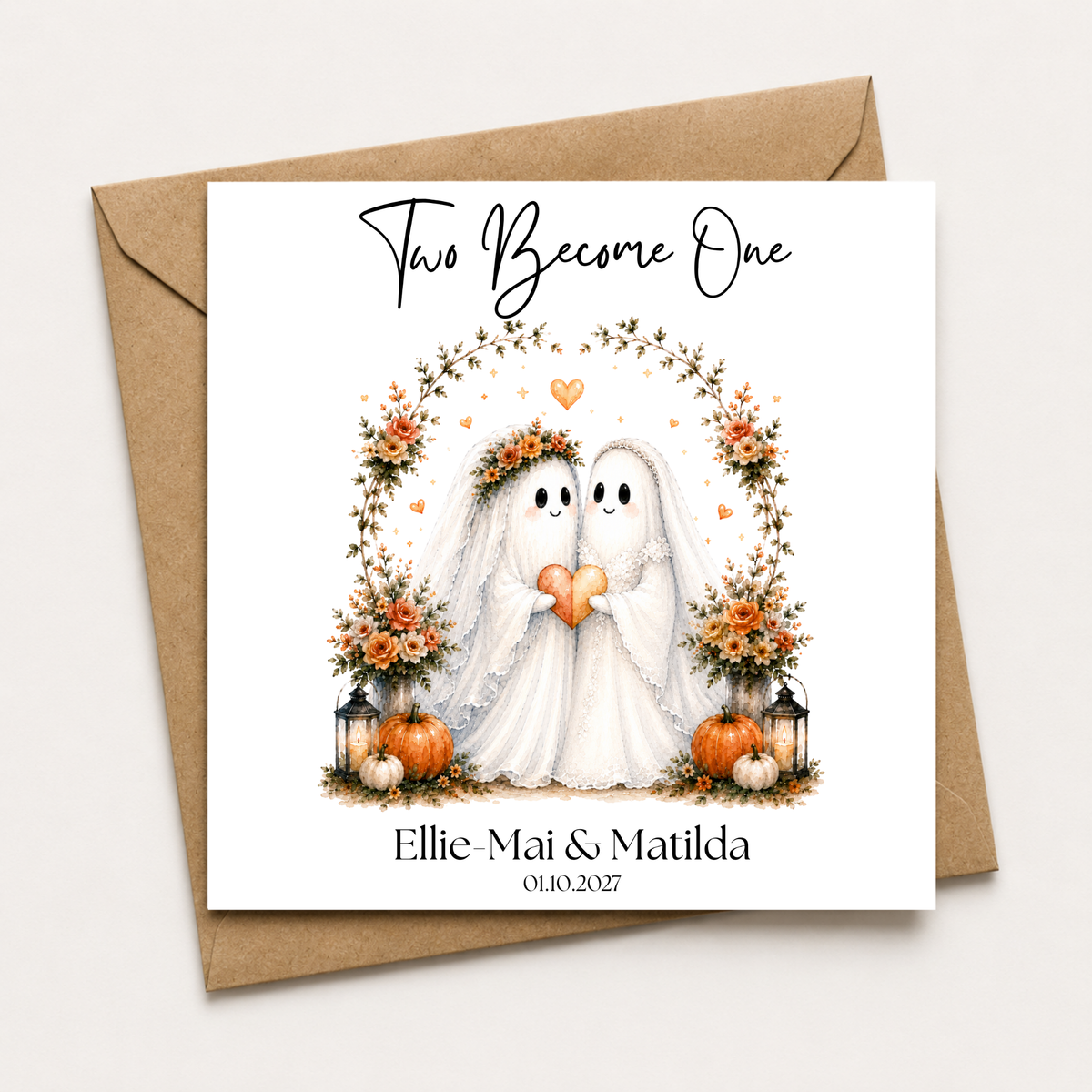 Two Become One Ghost Wedding Card (FF)