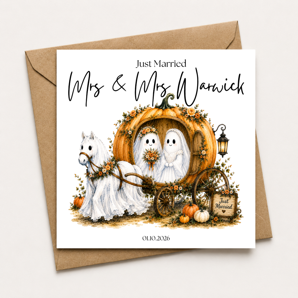 Just Married Ghost Wedding Card (FF)